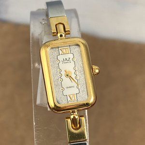 Vintage Jaz Paris French Designer Dress Watch Stainless Steel & Gold Bracelet